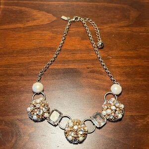 Kate Spade adjustable necklace gold, pearl, crystal 17” - 21”